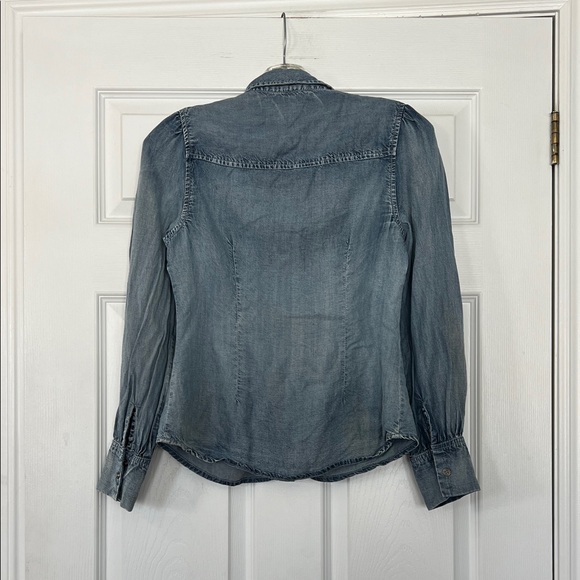 Kut from the Kloth Blue Denim Top - Picture 4 of 4